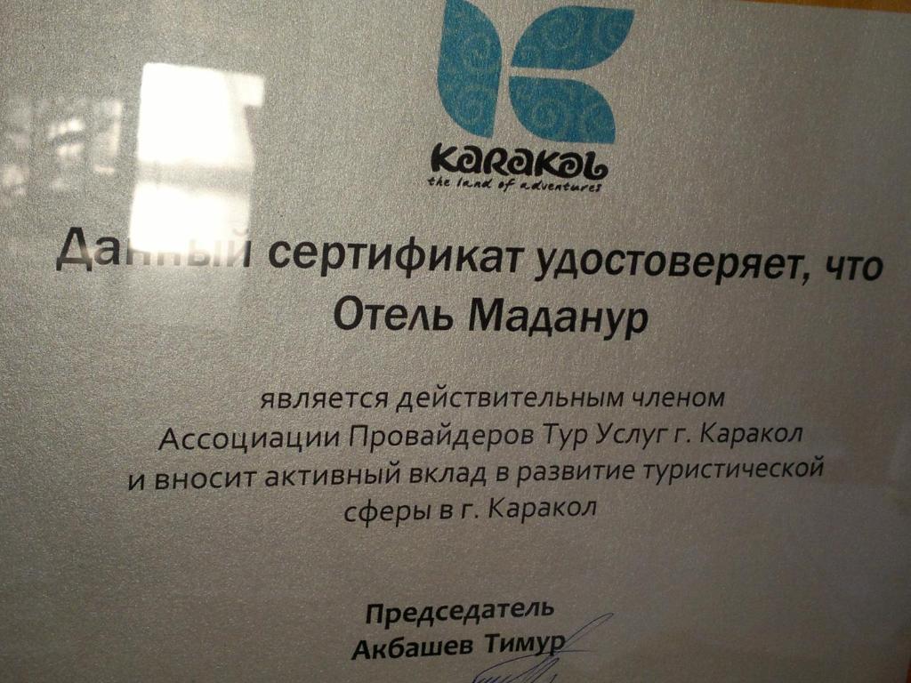 Madanur Hotel Karakol Kültér fotó